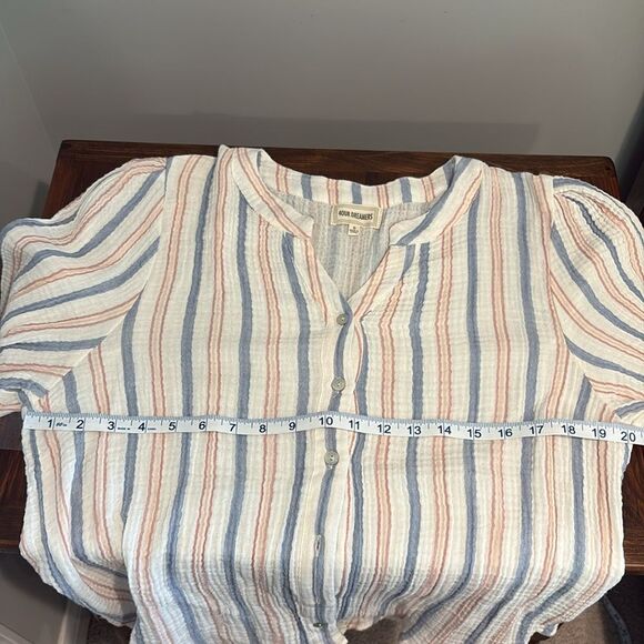 4OUR DREAMERS 3/4 Length Sleeve Button Down Cotton Blouse Size S - Picture 7 of 9